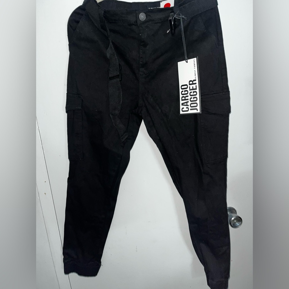 Almost Famous Black Cargo Joggers